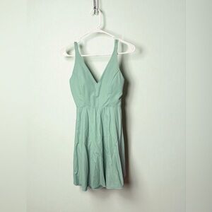 HALARA Mint Green V-Neck Mini Dress